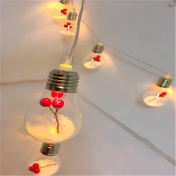 

New Year 2021 Decor 2m 10 LED Foam Balls Red Berries Bulb Light Christmas Decorations for Home Christmas Ornaments Navidad 2020