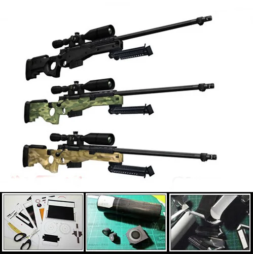Papier modèle pistolet moderne AWP Sniper fusil 1:1 Proportion 3D puzzle bricolage jouet éducatif