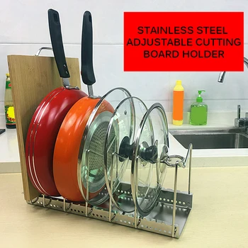 

Stainless Steel Pan Pot Cover Lid Rack Stand Spoon Holder Stove Organizer Storage Soup Spoon Rests Kitchen Accessories Stainless