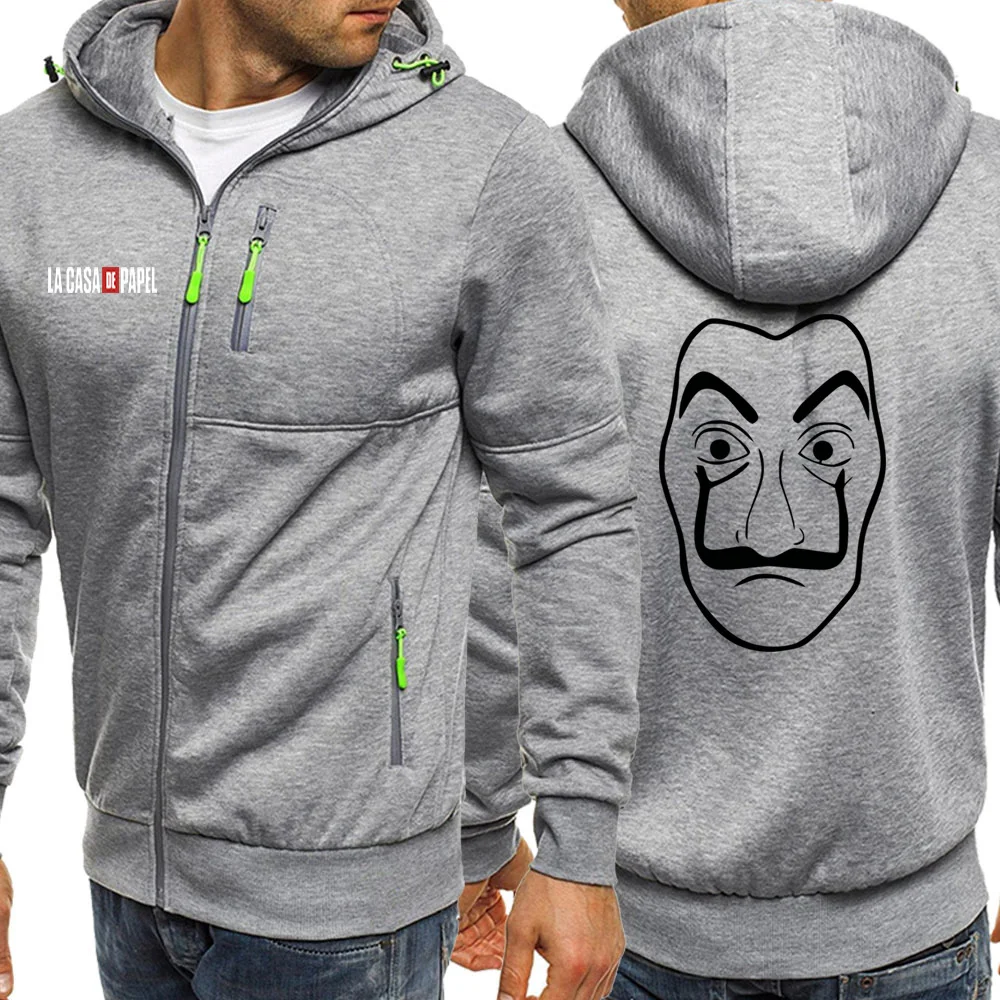 Jacket Mens Hooded Sweatshirts La Casa De Papel Vintage Print Autumn 2019 Hot Sale Casual Coat 1