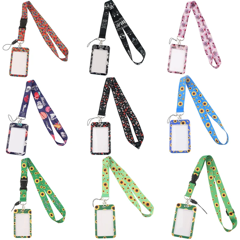 20pcs-lot-bh1284-blinghero-sunflower-neck-strap-lanyard-for-phone-diy-autism-awareness-jigsaw-puzzle-hang-rope-with-card-holder