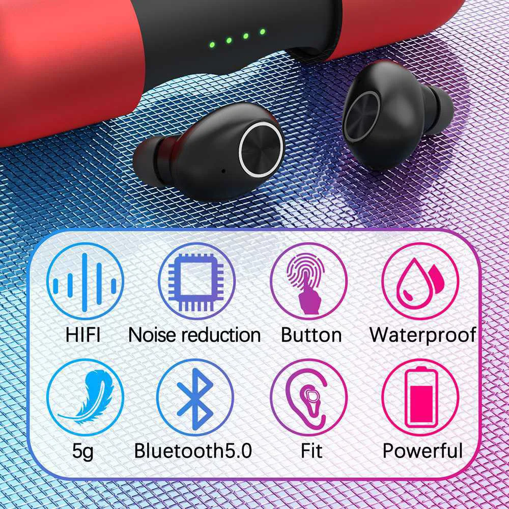 Бинауральные Bluetooth 5,0 наушники гарнитура V8 Спортивные Беспроводные наушники+ зарядная коробка абсолютно новые и высококачественные