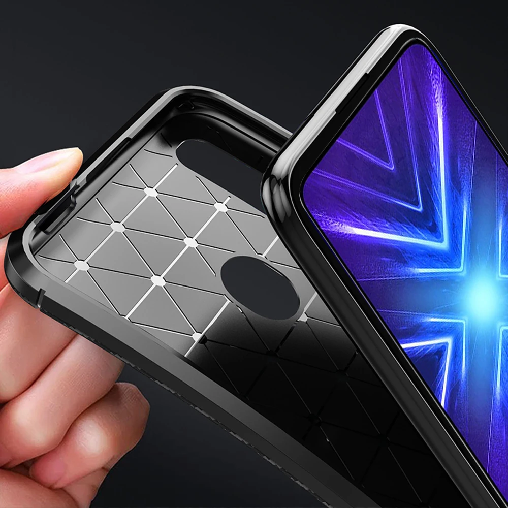 Для Honor 9X9 X Премиум чехол Роскошный чехол из углеродного волокна противоударный матовый чехол для телефона для huawei Honor 9X STK-LX1Cover гибкий бампер