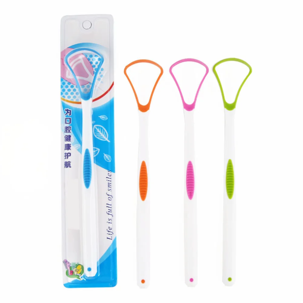 

Quality Tongue Scraper Oral Hygiene Care Bad Breath Away Freshener Cleaner Hand Scraper Brush Tool