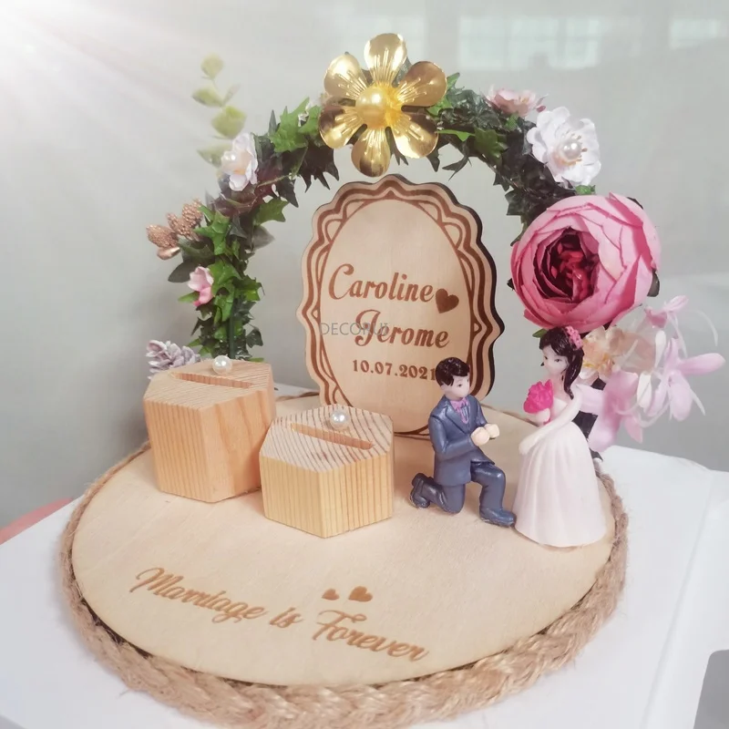 Ring Box Holder Pillow Customized Groom Bride's Name Proposal