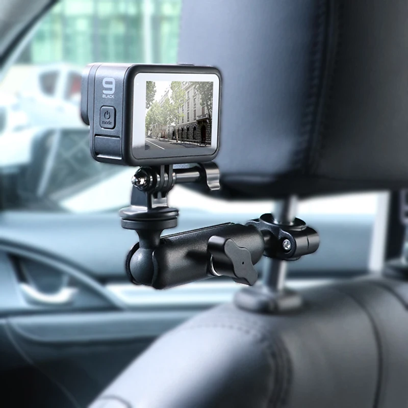 Soporte fijo para cámara de coche gopro insta360 one r, asiento de dirección para conducción de teléfono móvil con movimiento de primera vista