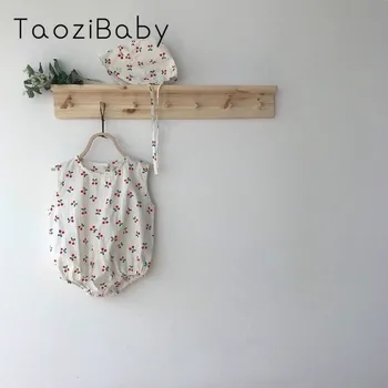 

Baby Clothes Baby Rompers New Summer Clothes 2020 Spring Fashion Cute Cherry Prints Kids Clothing Rompers Dress With Hat