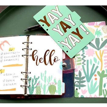 

5pcs A5/A6 Colored Note Book Index Page Covers Spiral Diary Planner Notebook Loose-leaf Partition School Office Supplies