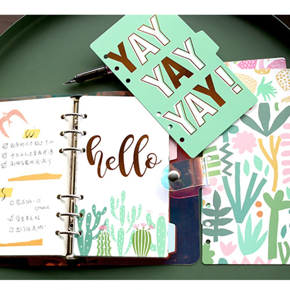 5pcs A5/A6 Colored Note Book Index Page Covers Spiral Diary Planner Notebook Loose-leaf Partition School Office Supplies