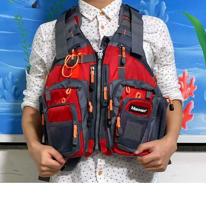 Fly Fishing Vest, Fishing Safety Life Jacket for Swimming Sailing Boating  Kayak Floating Multifunction Breathable Backpack