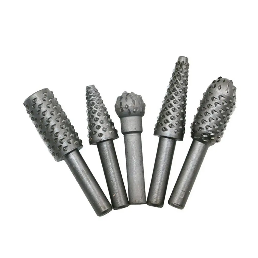 5 Piece Sets Woodworking Rotary Boring Tools Embossing Grinding Head Rotating Rasp Durable Milling Cutter Chisel Shaped 5 Piece Sets Woodworking Rotary Boring Tools Embossing Grinding Head Rotating Rasp Durable Milling Cutter Chisel Shaped