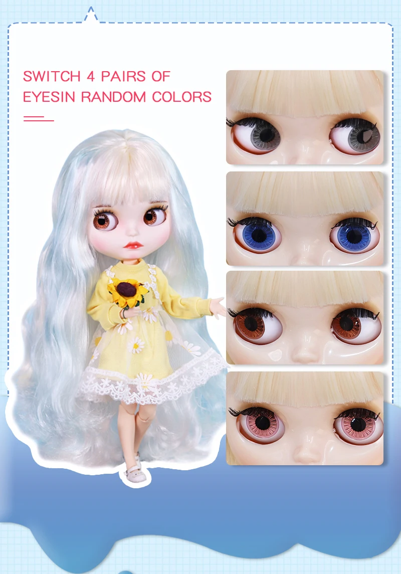 Judith – Premium Custom Neo Blythe Doll with Multi-Color Hair, White Skin & Matte Cute Face 1
