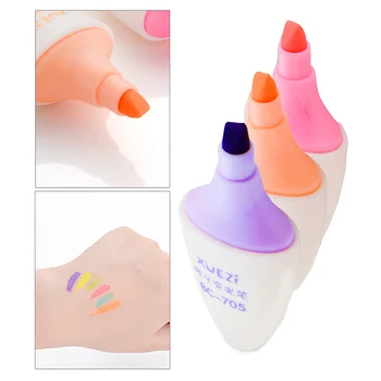 

6pcs Anti Fade Leaf Shape Portable DIY Highlighter Pens Cute School Office Smooth Writing Stationery Supplies Pastel Drawing