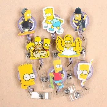 

Creative 60cm Cartoon Acrylic Funny Simpson Identity Retractable Badge Reel Student Nurse Exhibition Enfermera Name Card Chest