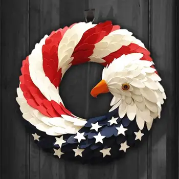 

2020 New American Eagle Wreath Patriotic Wreath Front Door Decoration