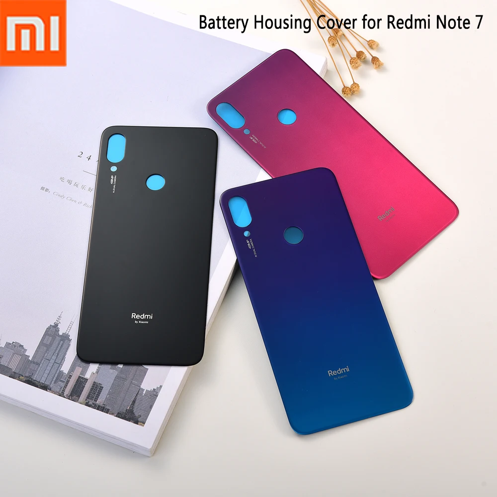 Чехол для Xiaomi Redmi Note 7 оригинальная задняя крышка чехол аккумулятора стеклянная
