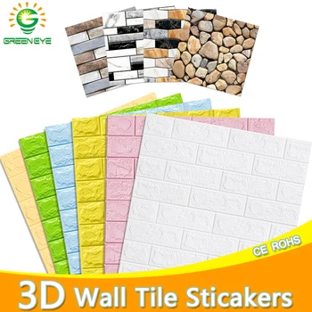 

3D Wall Stickers brick stone pattern and Self-Adhesive 70cm*77cm 3D Wall paper Waterproof DIY Kitchen Bathroom Home Wall Sticker