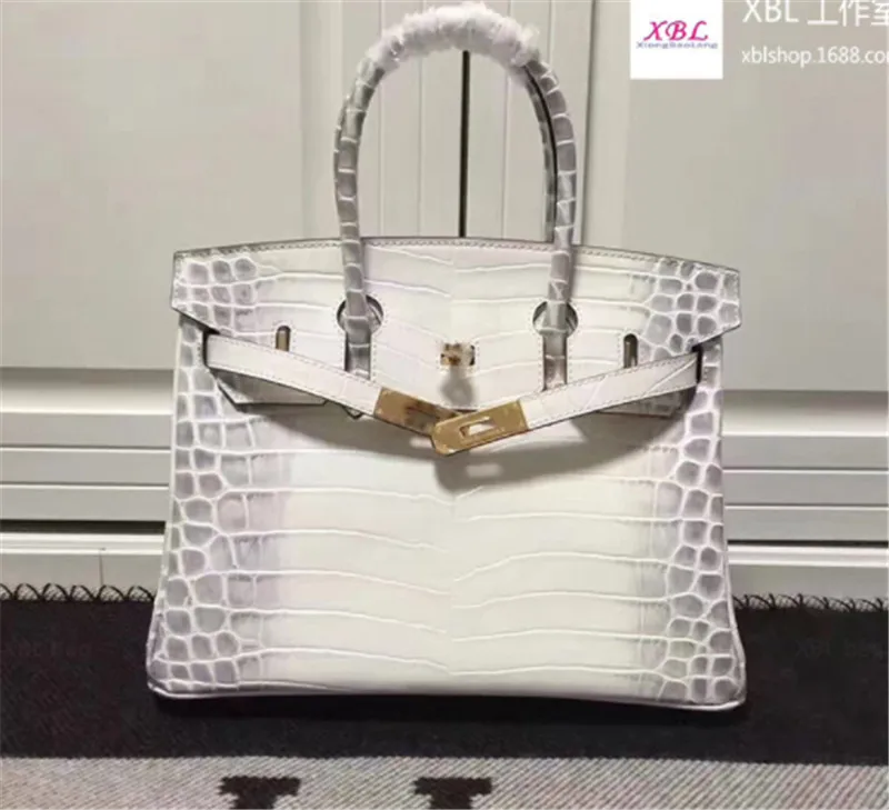 

European New Fashion Crocodile Bag Satchel all-match Ladies Shoulder Bag Top Layer Leather Handbag