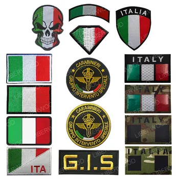 

ITALY Infrared IR Patch Italian Italia Flag Reflective Patch Badge Military Army Patch tactical Armband ITA GIS skull Applique