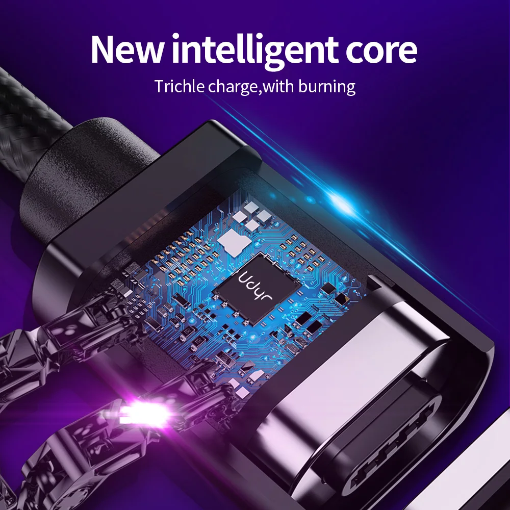 Udyr Магнитный Micro USB кабель 3A Быстрая зарядка usb type C кабель для iPhone 11 X R 7 samsung S9 Магнитный зарядный кабель для телефона