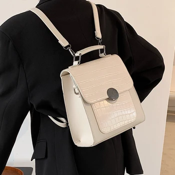 

HOT Niche Design Retro 2020 Autumn/winter New Fashion Multi-purpose Backpack College Students School Bag Square Bag Width: 21cm