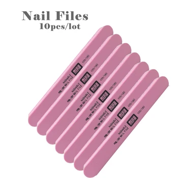 

10pcs/lot Professional Nail File 100/180 Double-sided Sandpaper Nail Sanding Blocks Grinding Polishing Manicure Care Tools