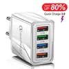 4 USB Charger Fast Charge For iPhone 11 Wall Quick Charging For Samsung Huawei P40 Xiaomi redmi note 9 Mobile Phones EU Chargers ► Photo 1/6