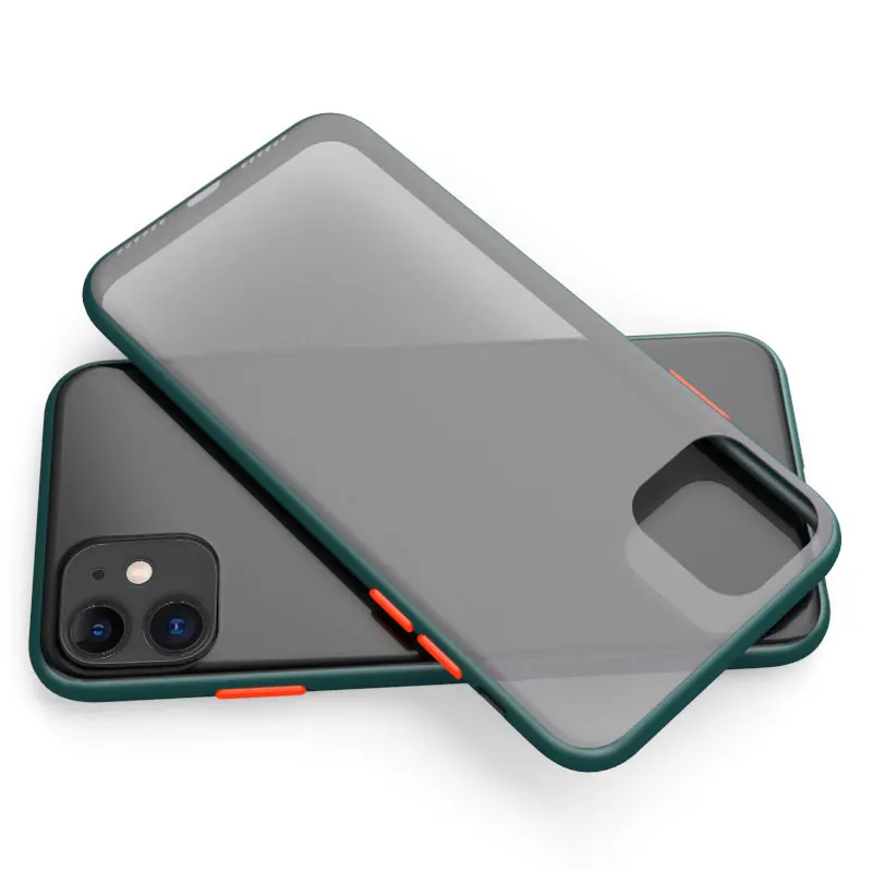 Контрастный ЦВЕТНОЙ чехол для телефона для iphone 11 Pro Max силиконовый защитный чехол для iphone 6S 7 8 Plus XR XS Max матовая задняя крышка