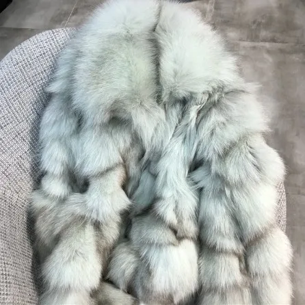 Новое зимнее длинное пальто из натурального Лисьего меха куртка женская верхняя одежда уличная плотная теплая Корейская свободная Мода - Цвет: short 13