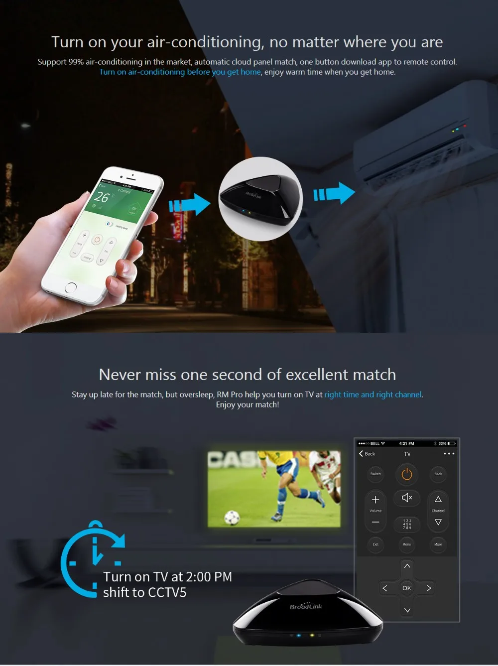 Broadlink RM33 RM Pro+/RM mini3 умный дом автоматизация универсальный пульт дистанционного управления интеллектуальный wifi+ IR+ RF переключатель