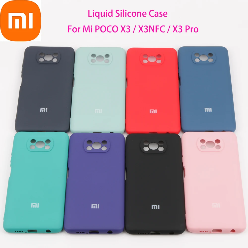Защитный чехол для Xiaomi Mi Poco X3 NFC шелковистый мягкий на ощупь из жидкого силикона с