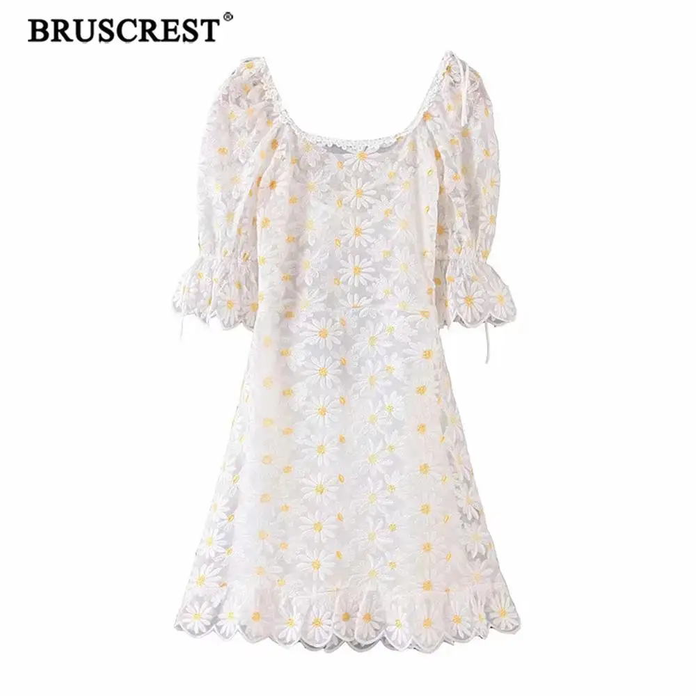Boho элегантное вышитое винтажное мини-платье с цветочным принтом женское шикарное платье с бантом из двух частей женское повседневное летнее платье vestidos - Цвет: Белый