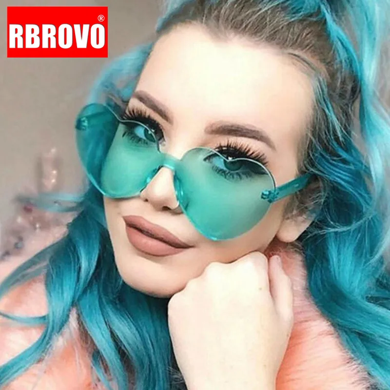 RBROVO 2020 женские солнцезащитные очки в форме сердца ярких цветов с линзами