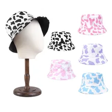 

Summer New Cotton Bucket Hat For Women Hip Hop Print Cows Fisherman Hat Bob Streetwear Casual Beach Cap Sunscreen Panama Hat