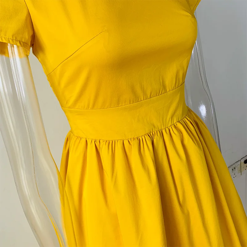 yellow designer gown