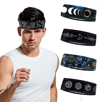 

Unisex Sport Headband Printed Ladies Men Yoga Head Bandage Outdoor Gym Running Tennis Wide Hair Bands Safety Bands