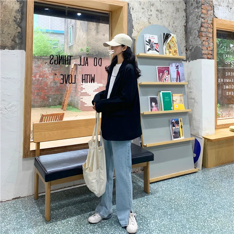 

[Rui According to the Vatican] Photo Shoot Autumn New Style Versatile Loose Thin Casual Fold-down Collar Suit Jacket Women's