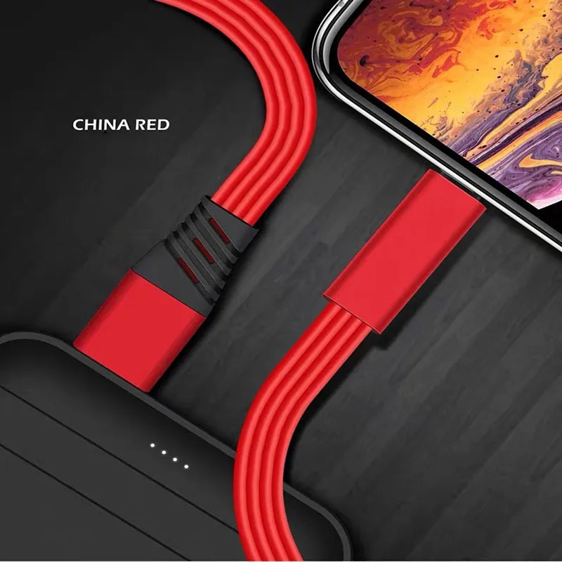 Зарядный кабель для мобильного телефона с возможностью быстрой резки для iPhone, кабель для быстрой зарядки для Android type-C, быстрая зарядка через usb - Цвет: red