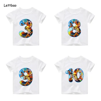 

Boys and Girls Goku Birthday Number T Shirt Kids Happy Birthday Anime Tops Children's Birthday Gift,Dropshipping 2-12T