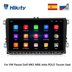 Hikity 2 Din 9 "Android gps навигации для VW Passat Golf MK5 MK6 для Golf, jetta, POLO Touran seat CANBUS WI-FI Зеркало Ссылка Авторадио