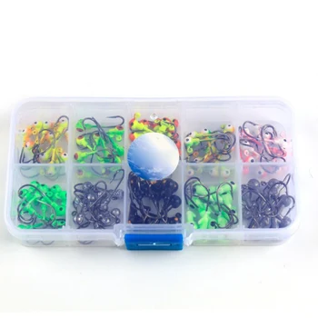 

100pcs/Box Multicolor Lead Head Jigs With Single Hook Pesca Accessories Stronger Air-penetration Auto Fastener Clip Hooks