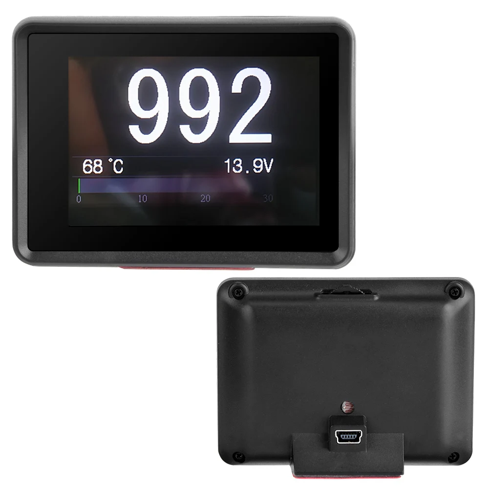 Автомобиль OBD Многофункциональный измеритель цифровой температуры напряжение скорость HUD Дисплей автомобильные часы светодиодные цифровые часы авто аксессуары