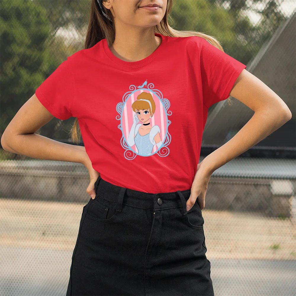 modernas de princesa Merida en el espejo Brave para mujer, Tops de verano para mujer, camiseta Harajuku negra, blanca y roja - AliExpress