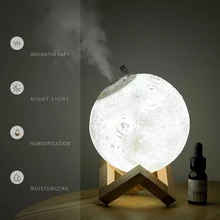 ELOOLE 880ml Moon Aroma Humidifier Essential Oil Diffuser Air Purifier Ultrasonic Mist Humidifier For Home&Office Aromatherapy