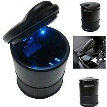 

Portable Unique LED Light Ashtray Ash Cylinder Cup Holder Vehicles Truck Precise Car styling Ashtrays Accessories