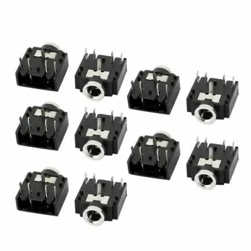 10Pcs 3.5mm Female Stereo Audio Socket Headphone Jack Connector 5 Pin PCB Mount | Дом и сад
