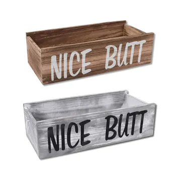 

Bathroom Decor Box Toilet Paper Holder Storage Funny Gift Farmhouse Wooden Rustic Decor For Home Kitchen