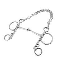 5 Inches Horse Bit Snaffle With Curb Chain and Curb Hooks -Durable and  Rustless 2