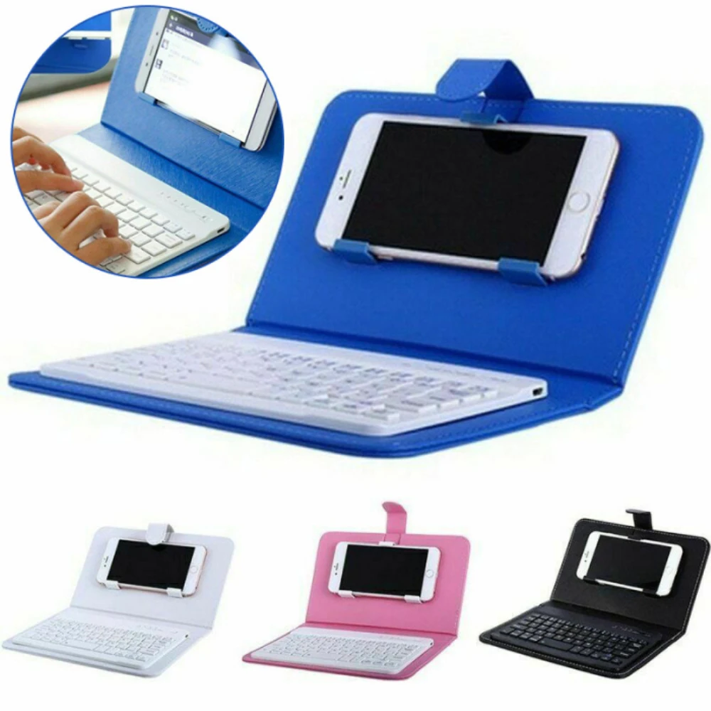 

Portable PU Leather Wireless Keyboard Case Protective Mobile Phone with Bluetooth Wireless Keyboard for Smartphone Dropshipping