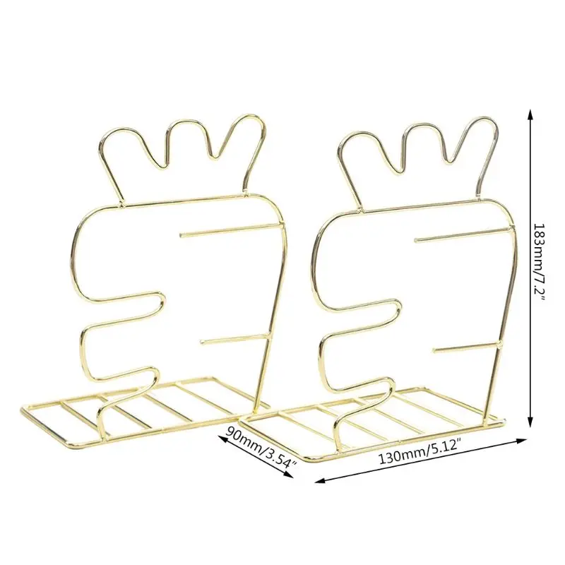 

Metal Book Ends Modern Decorative Bookshelf Decor For Bedroom Library Office School DXAC